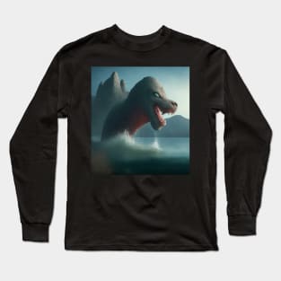 AI generated Sea Groundhog creature nightmare Long Sleeve T-Shirt